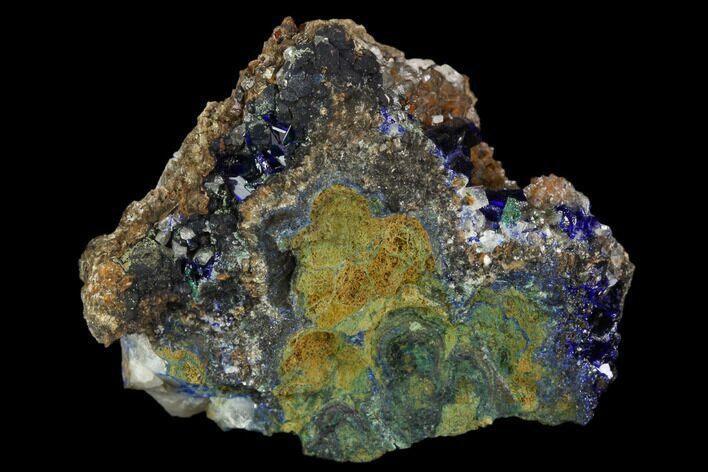 Sparkling Azurite, Malachite and Calcite Association - Mexico #126989